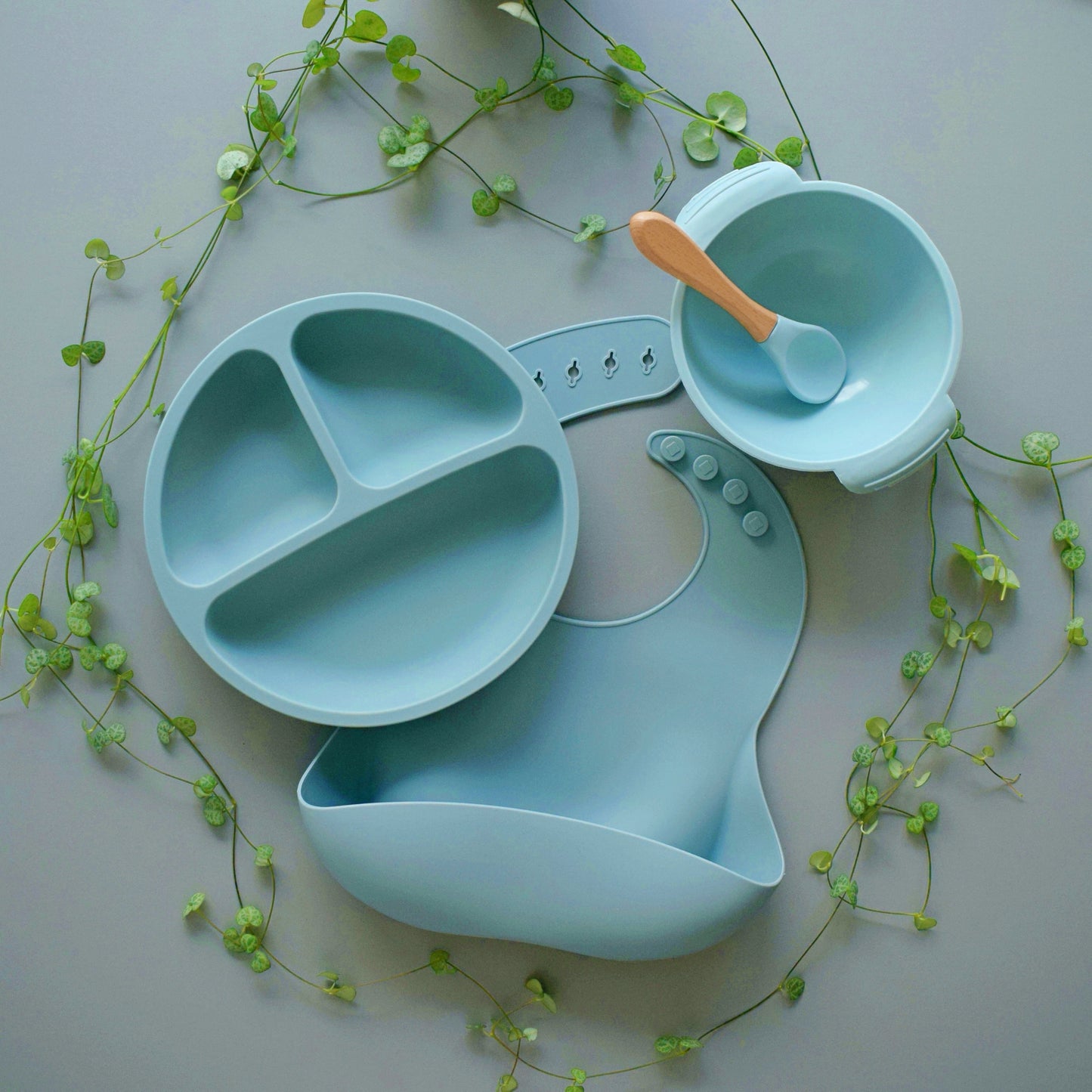 4 teilige Baby Geschirr-Set BLAU