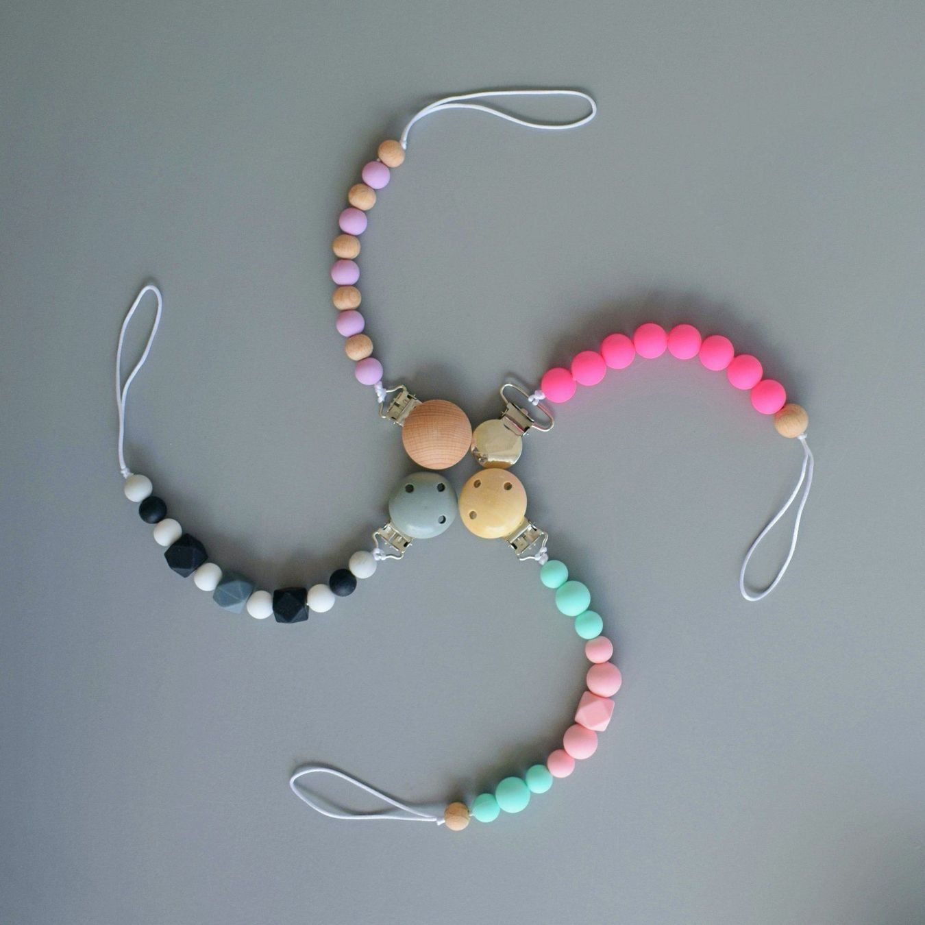 Nuggikette HOLZ/SILIKON (Schnullerkette)