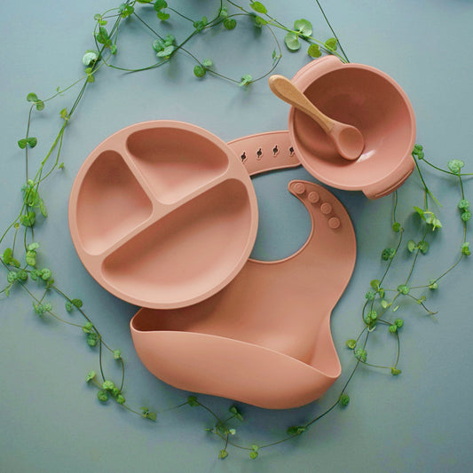 4 teilige Baby Geschirr-Set PINK