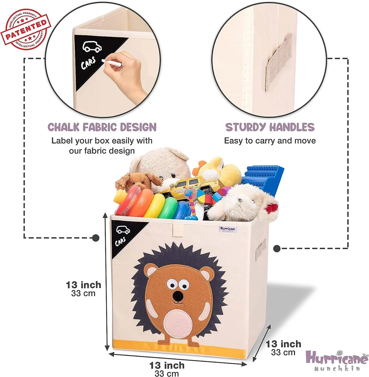 Squared Foldable Storage Box with Animals Multivariant-5