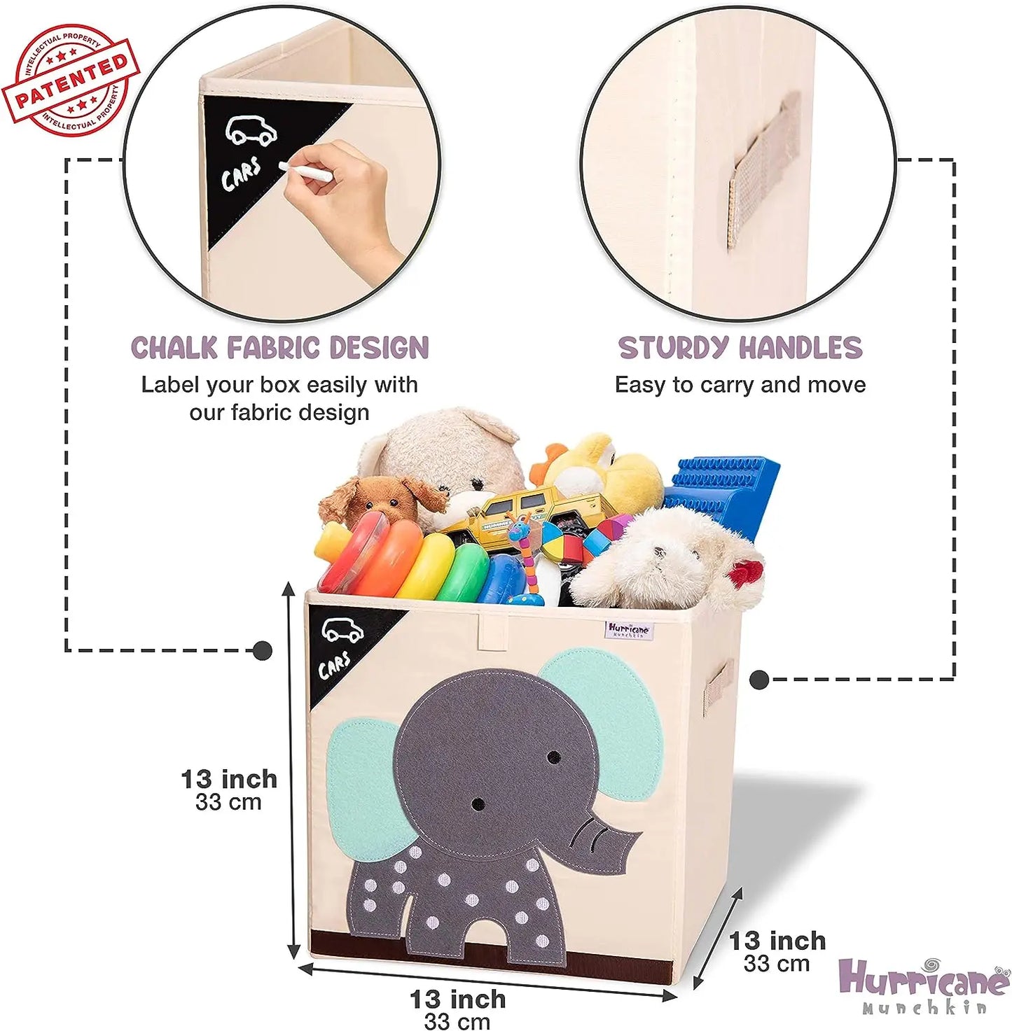 Squared Foldable Storage Box with Animals Multivariant-34