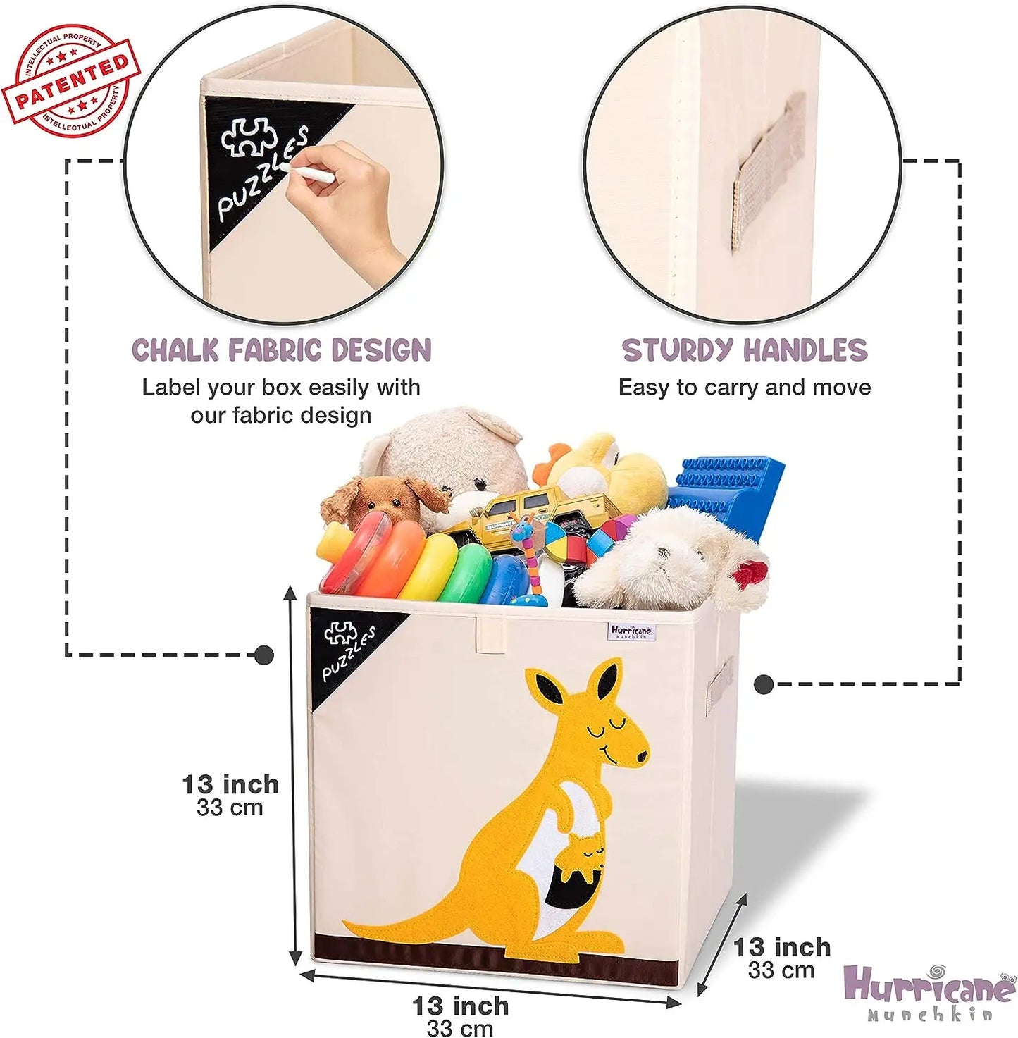 Squared Foldable Storage Box with Animals Multivariant-9