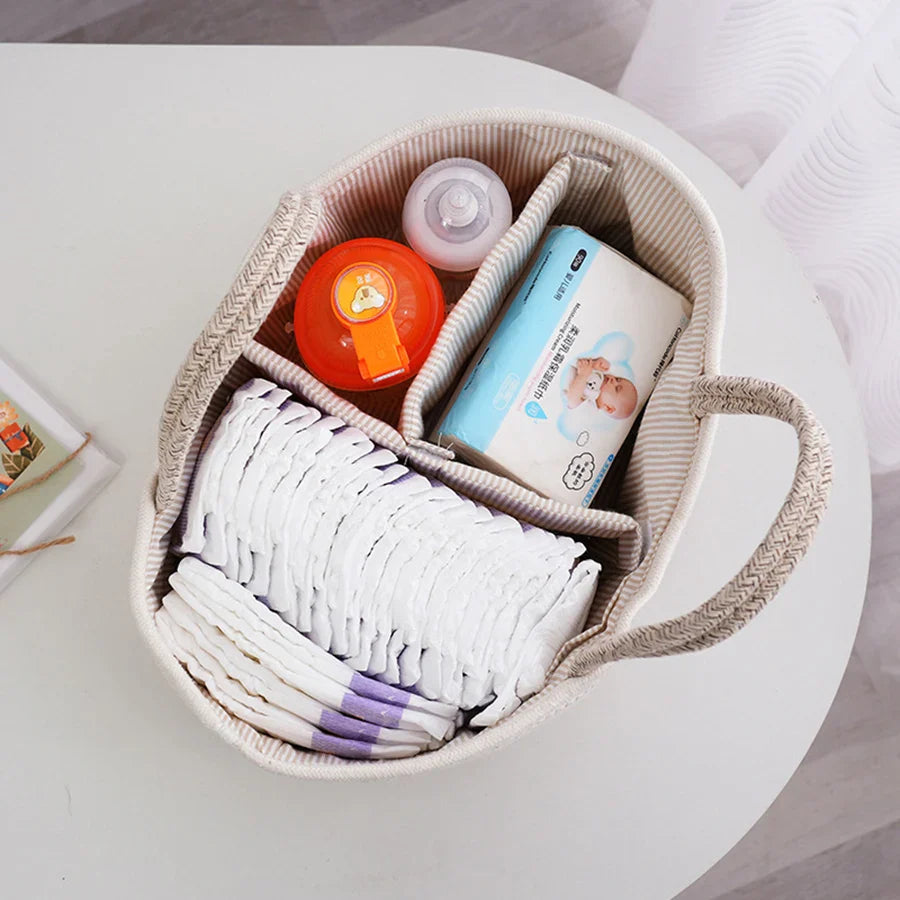 Multipurpose Nappy Basket with Compartments-2
