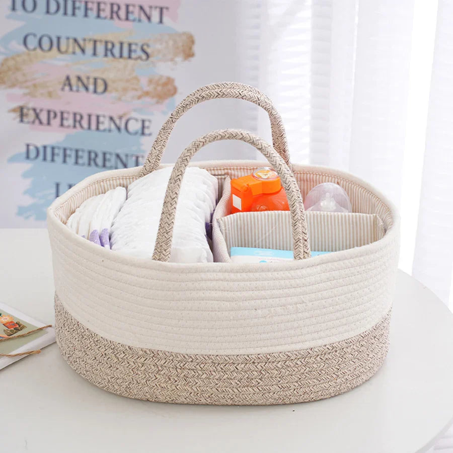 Multipurpose Nappy Basket with Compartments-1