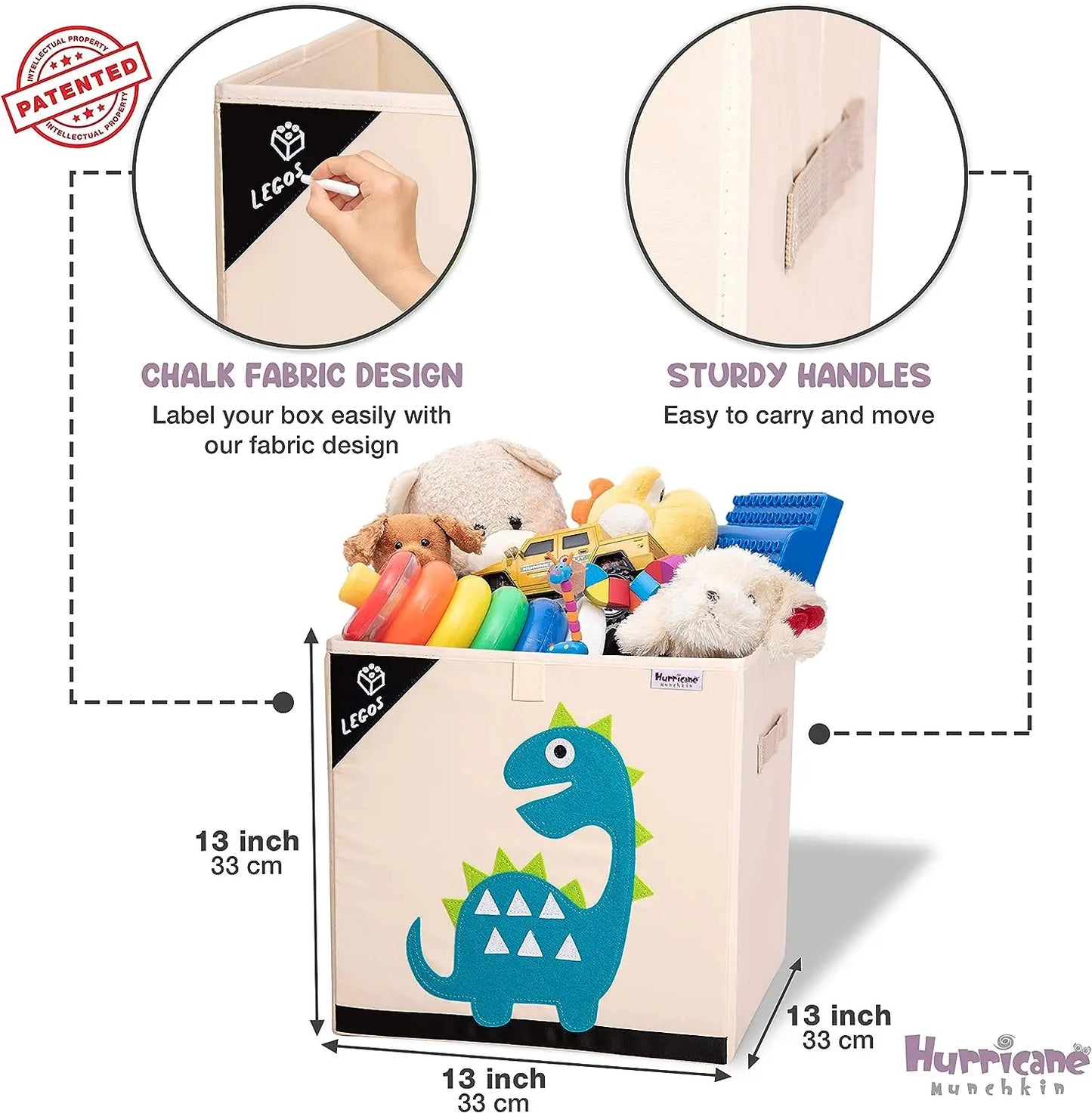 Squared Foldable Storage Box with Animals Multivariant-7