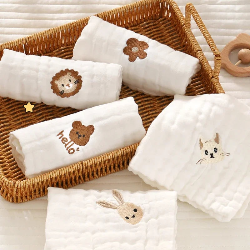 6 Layer Cotton Embroidered Baby Burp Cloth multivariant-0
