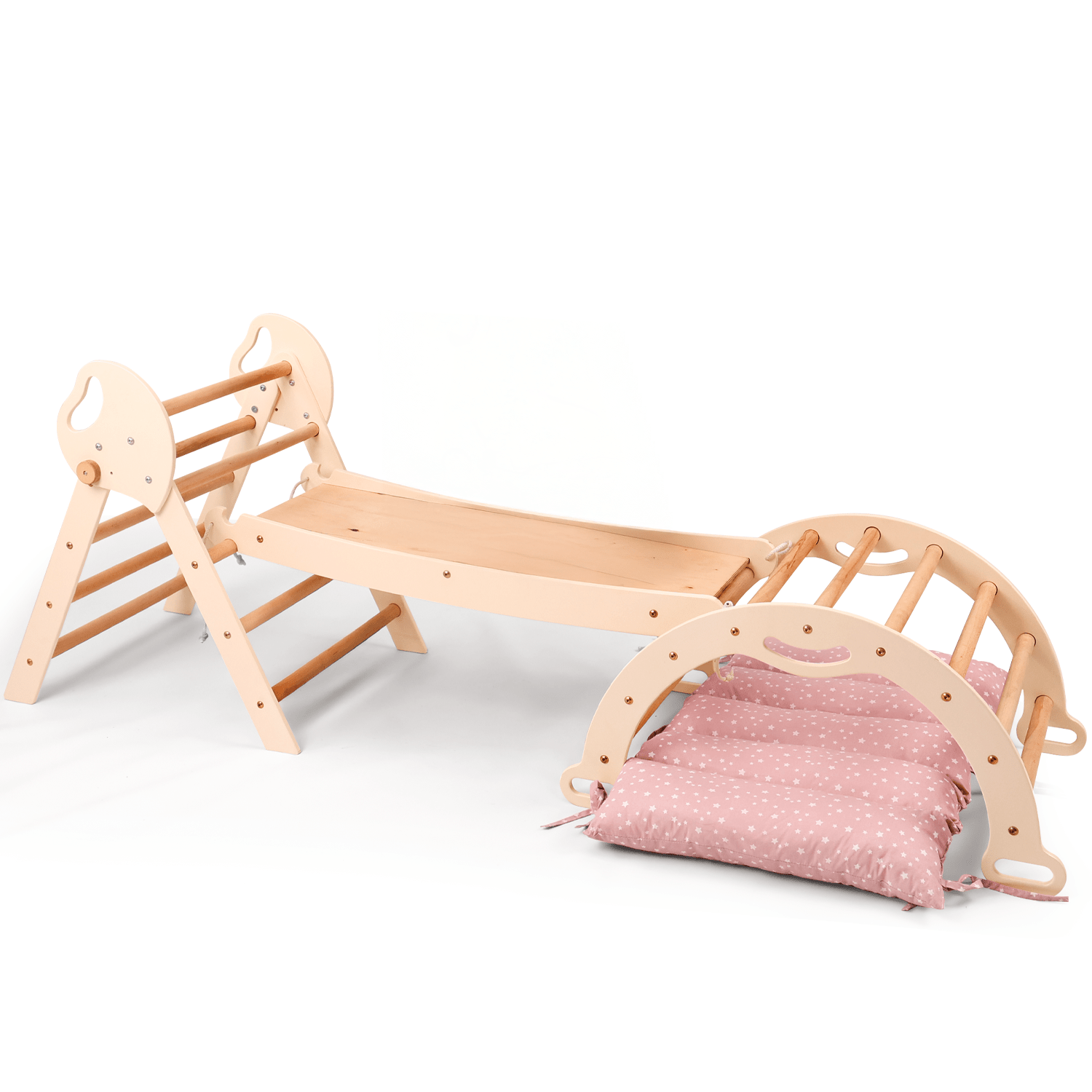 Montessori 4in1 Kletterdreieck für Babys: Pikler-Dreieck, Kletterbogen, Rutschbrett und Kissen für Kleinkinder (1–3 Jahre)-14