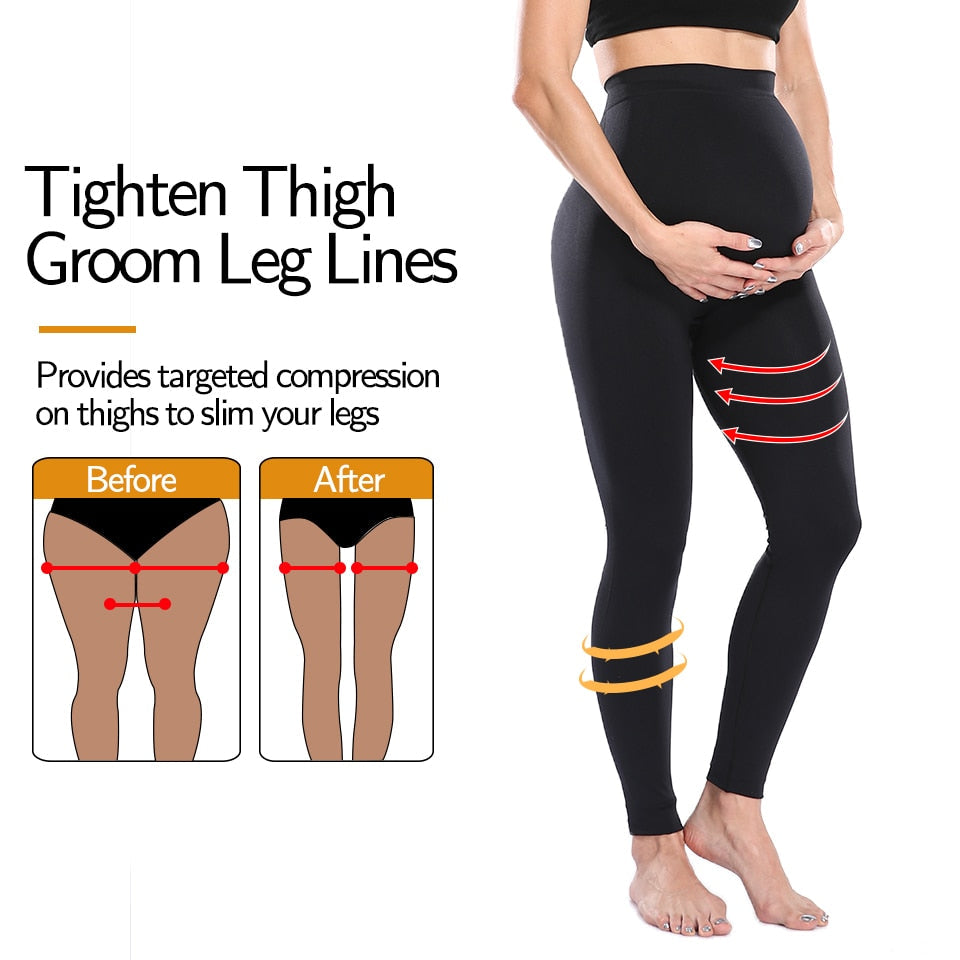 Maternity Leggings High Waist Belly Support Leggins for Pregnant Women Pregnancy Skinny Pants Body Shaping Postpartum Trousers-4